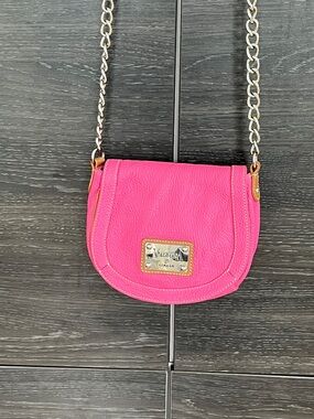 Valentina Pink Pebbled Leather Saddle Bag